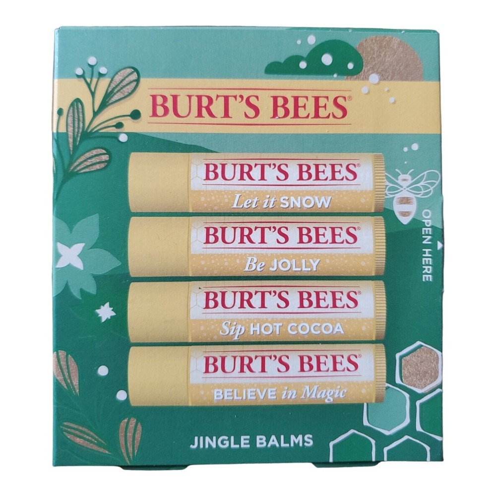Burt’s Bees Holiday 4 Pack Moisturizing Jingle Lip Balms Set
